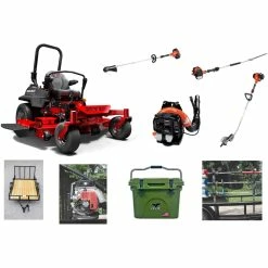 Caliber Trailer Mfg. GE702 Gravely Mower Bundle - PT-252 Zero Turn PB-770T Blower SRM-2620T Trimmer