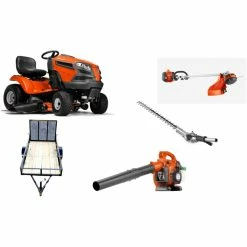 Briggs & Stratton HH114 Husqvarna Mower Bundle - YTH24V48 Lawn Tractor 125B Blower 330LK Trimmer