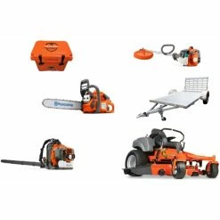 Briggs & Stratton HH4132 Husqvarna Mower Bundle - MZ 61 Zero Turn 350BT Blower MU80X10AR Trailer