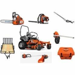 Caliber Trailer Mfg. HH4182 Husqvarna Mower Bundle - MZ 54 Zero Turn 150BT Blower 330LK Trimmer