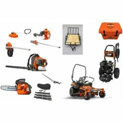 Caliber Trailer Mfg. HH529 Husqvarna Mower Bundle -Z454 Zero Turn 350BT Blower 525LK Trimmer