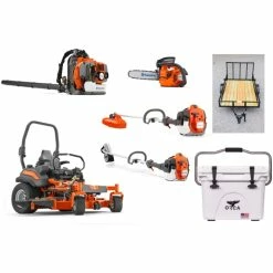 Caliber Trailer Mfg. HH609 Husqvarna Mower Bundle - Z554L Zero Turn 350BT Blower 525L Trimmer