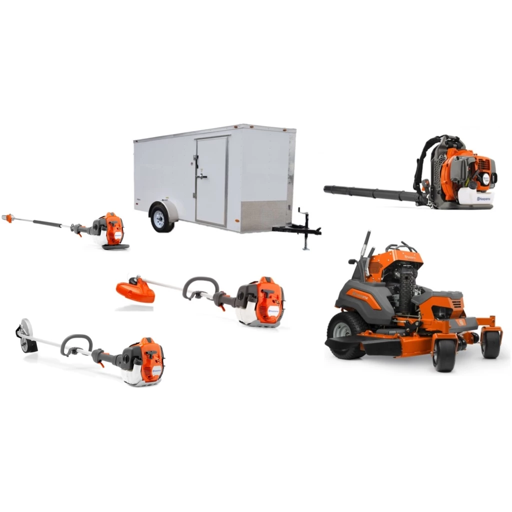 Cynergy Cargo LLC HH711 Husqvarna Mower Bundle - V548 Stand On 350BT Blower 6x12 Enclosed Trailer
