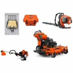 Caliber Trailer Mfg. HH738 Husqvarna Mower Bundle - W552 Hydro Walk 560BTS Blower 430LS Trimmer